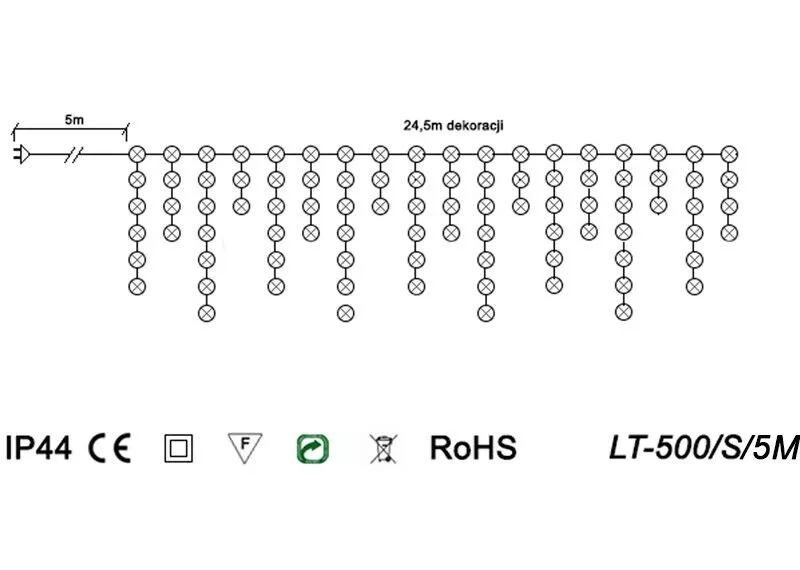 OŚW.CHOIN.LT-500/S/5M/X LED KURTYNA SOPEL ZEWNETRZNA CO 10 MIGAJACA CIEPLY BIALY