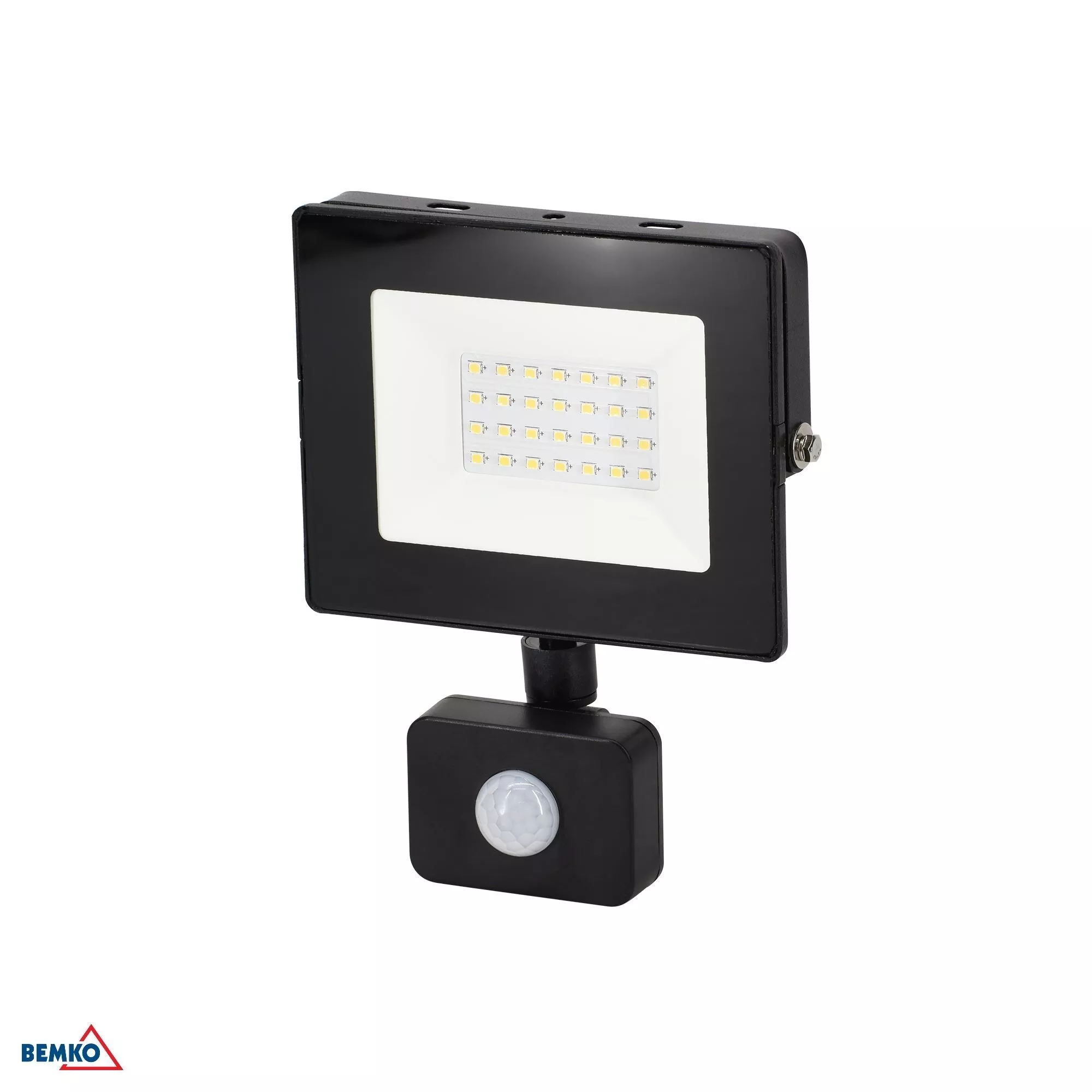 BEMKO NASWIETLACZ LED SMD KASTEL 20W 4000K 1600LM IP65 CZARNY CZ.PIR C64-S-LFK-020BL-4K