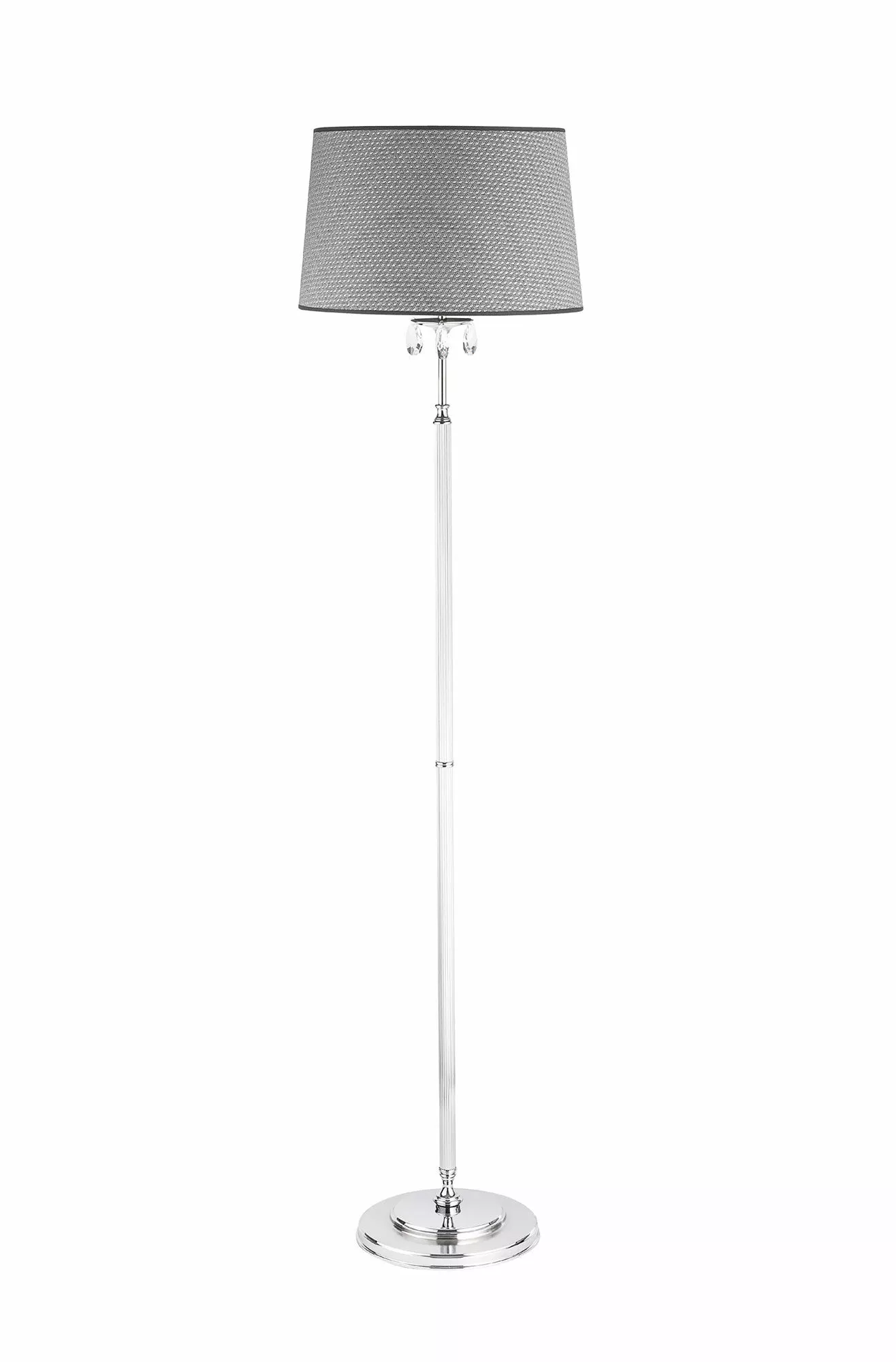 EGIDA KLASYCZNA LAMPA PODŁOGOWA ABAŻUR CHROMOWANA 1609