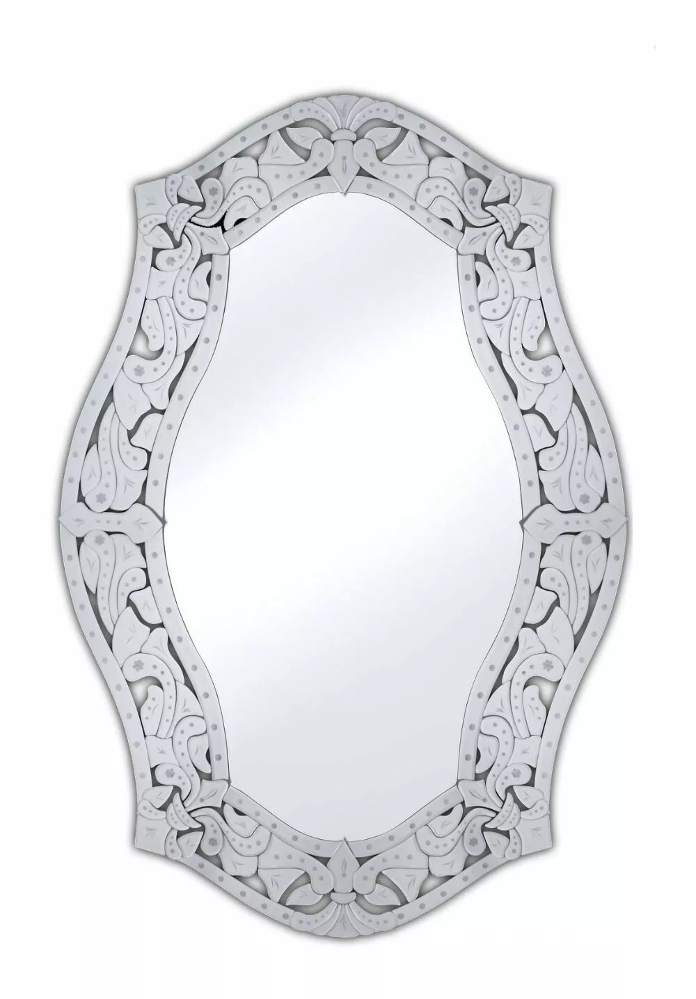LUSTRO OWALNE LUGANO 80/120CM W LUSTRZANEJ ORNAMENTOWEJ ZDOBIONEJ RAMIE
