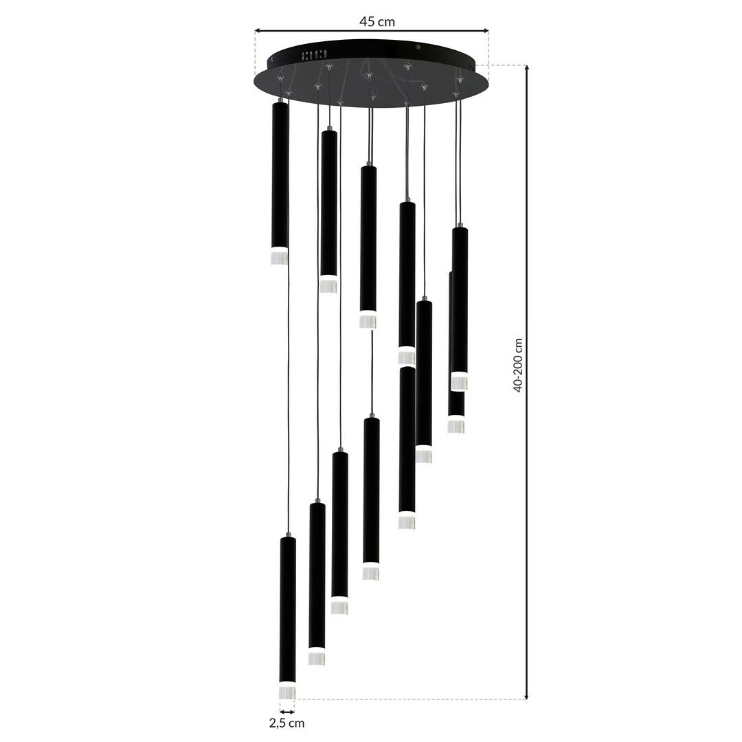LAMPA WISZĄCA CARBON 12W LED