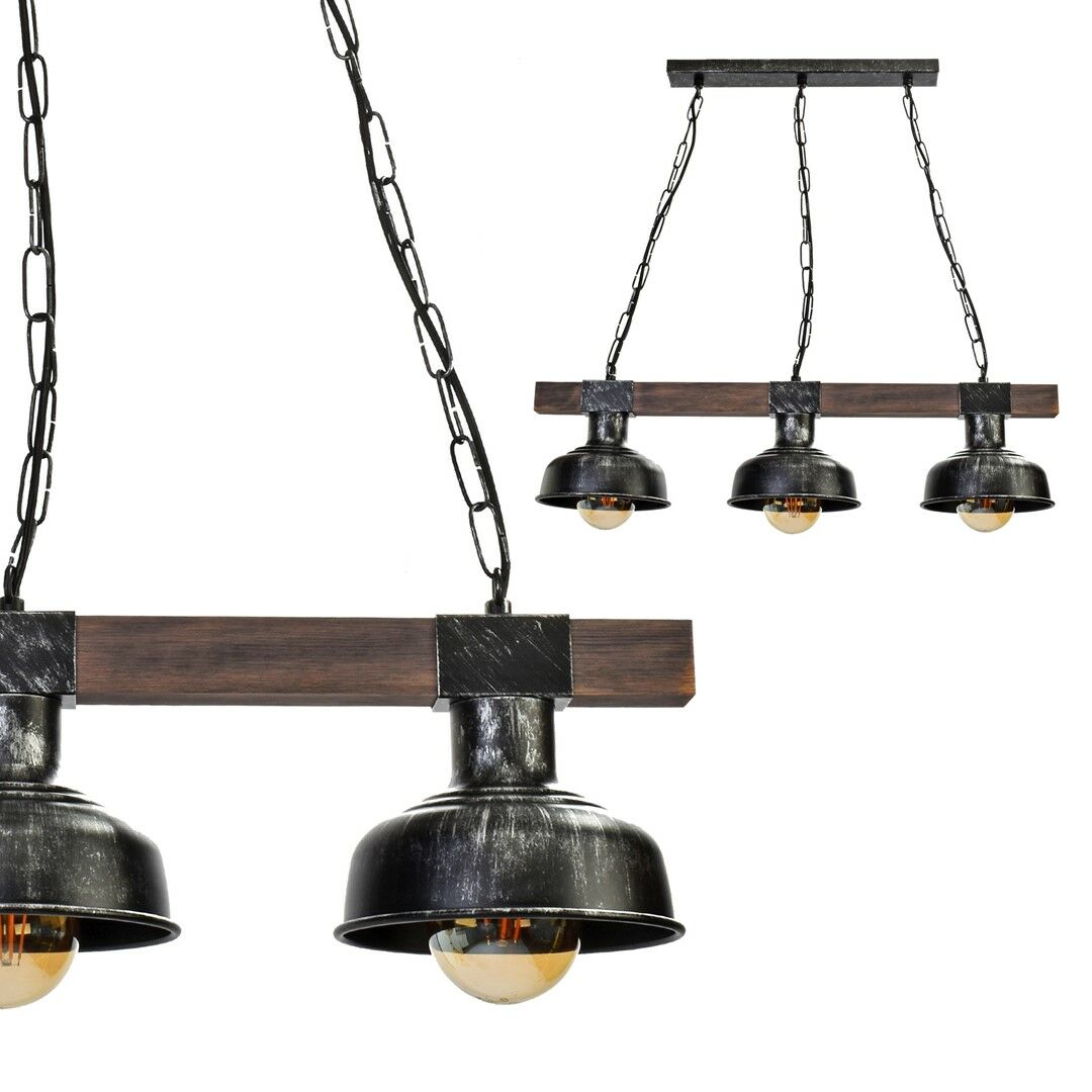 LAMPA WISZĄCA FARO BLACK/WOOD 3XE27
