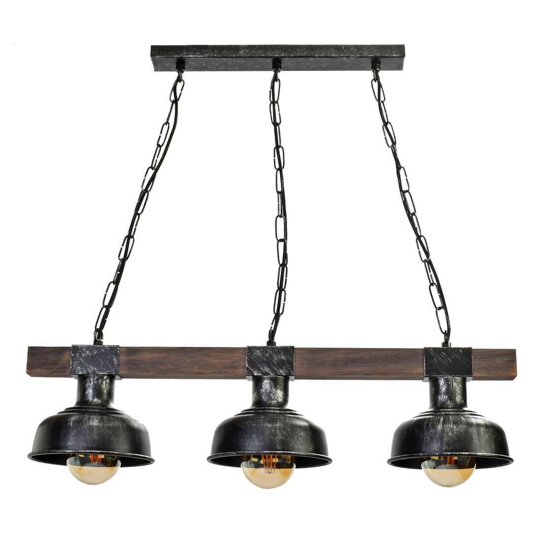 LAMPA WISZĄCA FARO BLACK/WOOD 3XE27