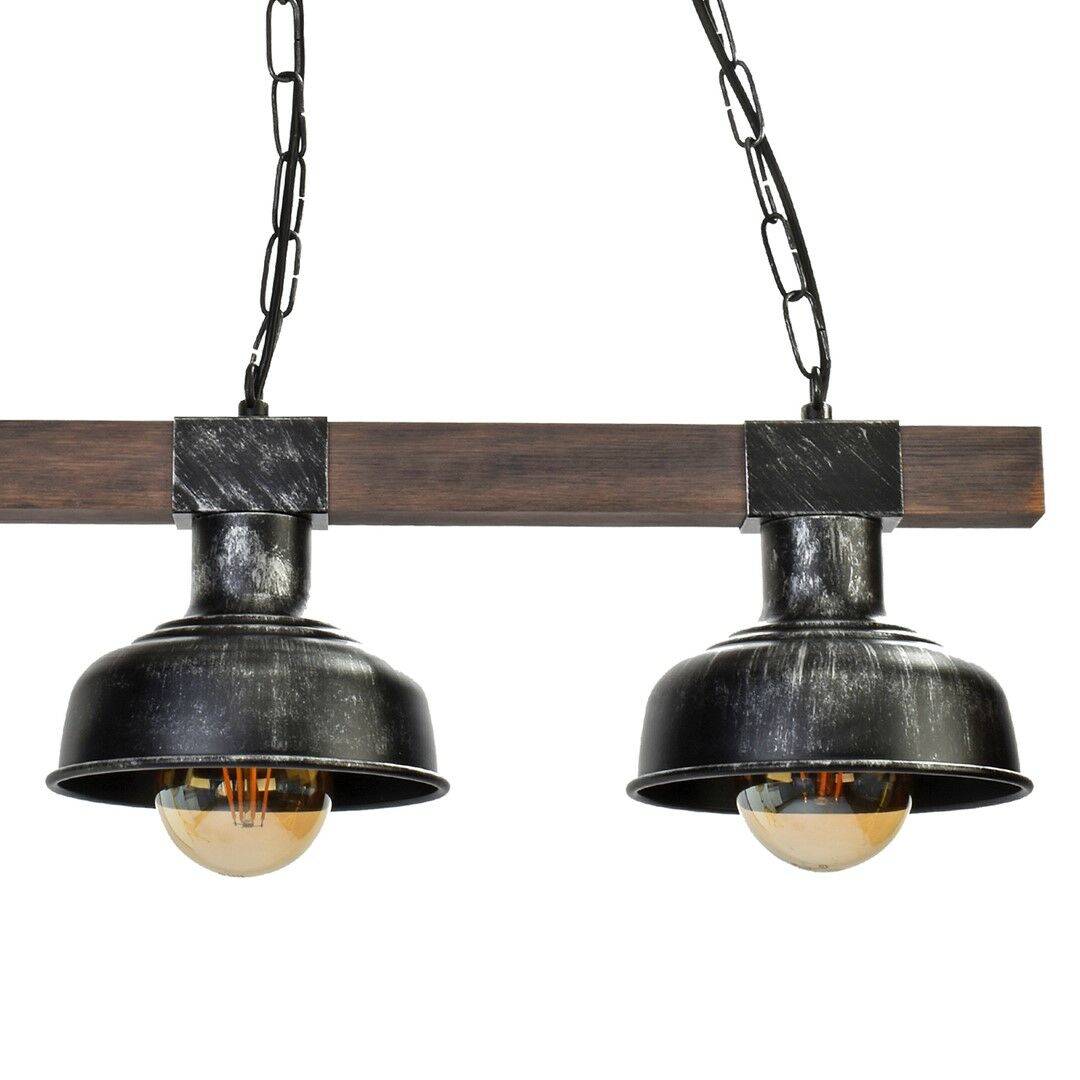 LAMPA WISZĄCA FARO BLACK/WOOD 3XE27