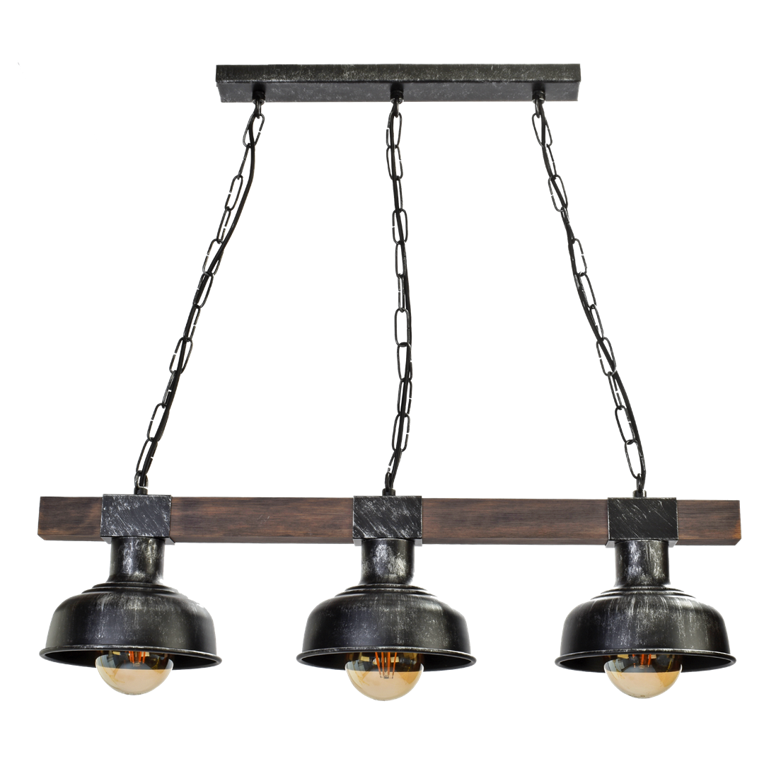 LAMPA WISZĄCA FARO BLACK/WOOD 3XE27