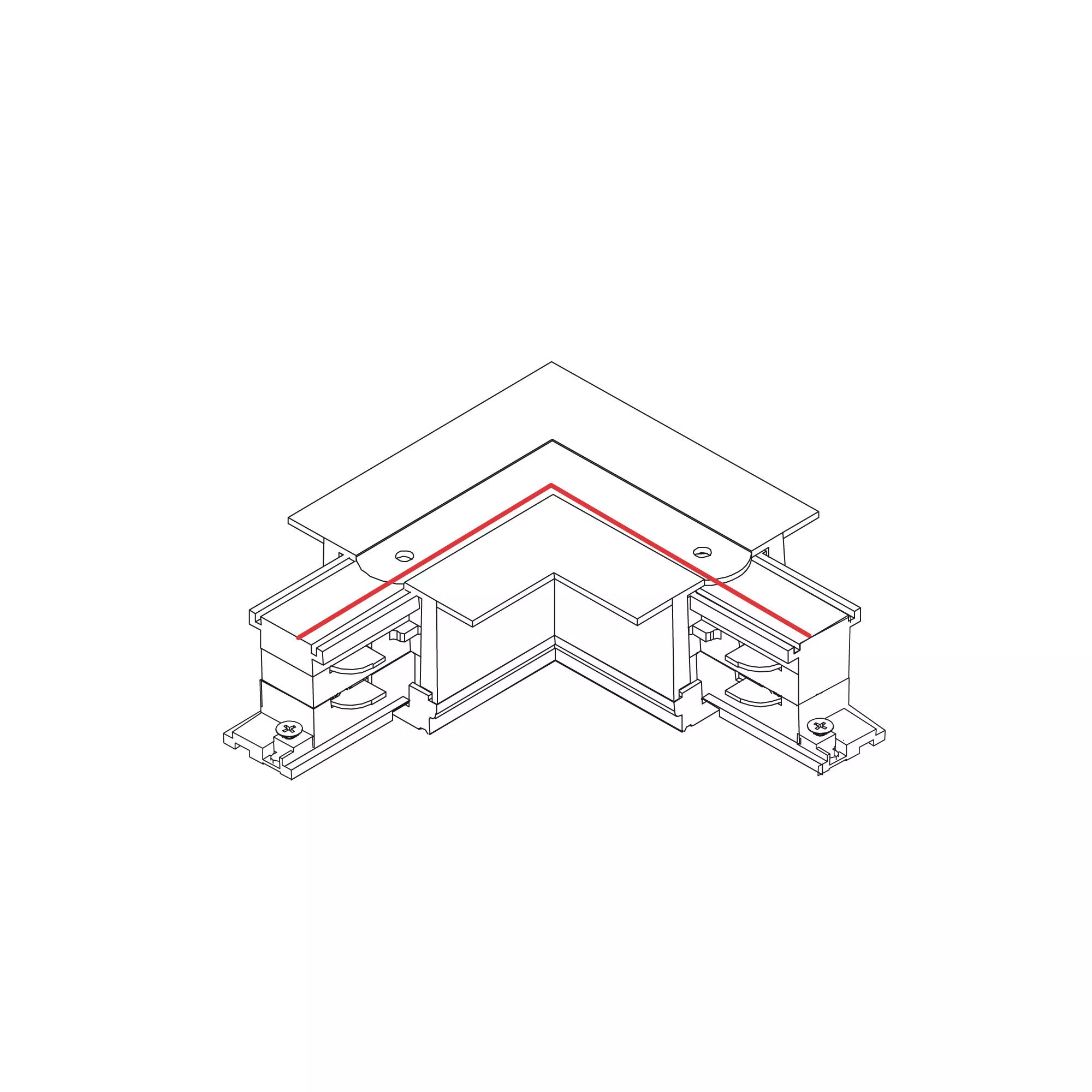 CTLS RECESSED POWER L CONNECTOR, RIGHT (L-R)