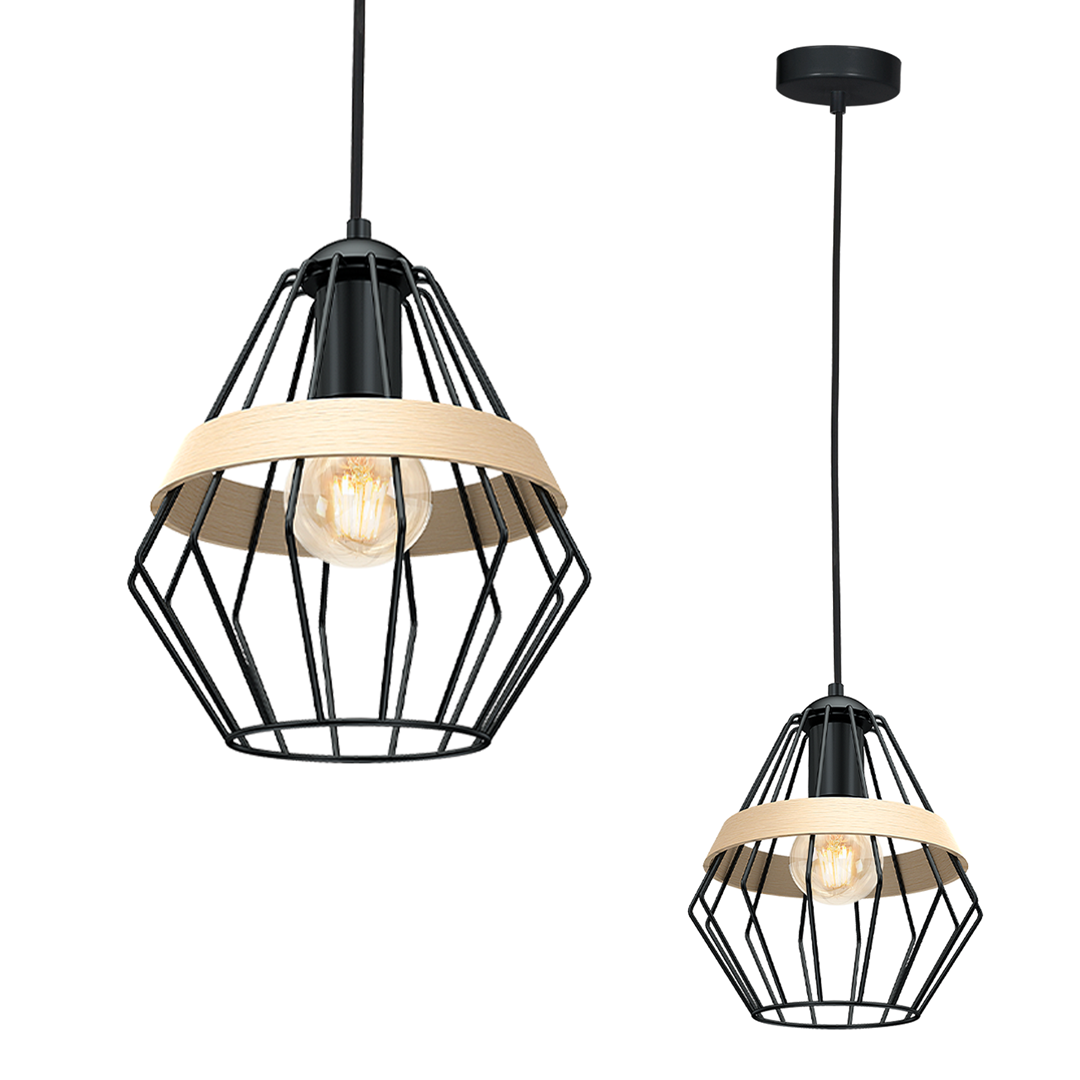 LAMPA WISZĄCA CLIFF BLACK 1XE27
