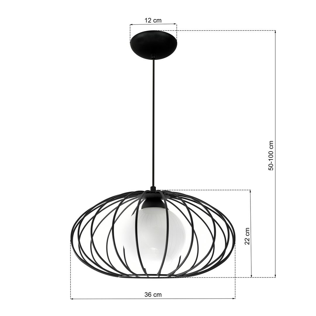 LAMPA WISZĄCA KRONOS BLACK 1XE14