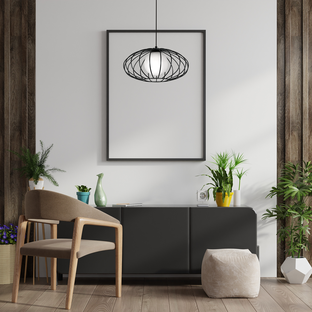 LAMPA WISZĄCA KRONOS BLACK 1XE14