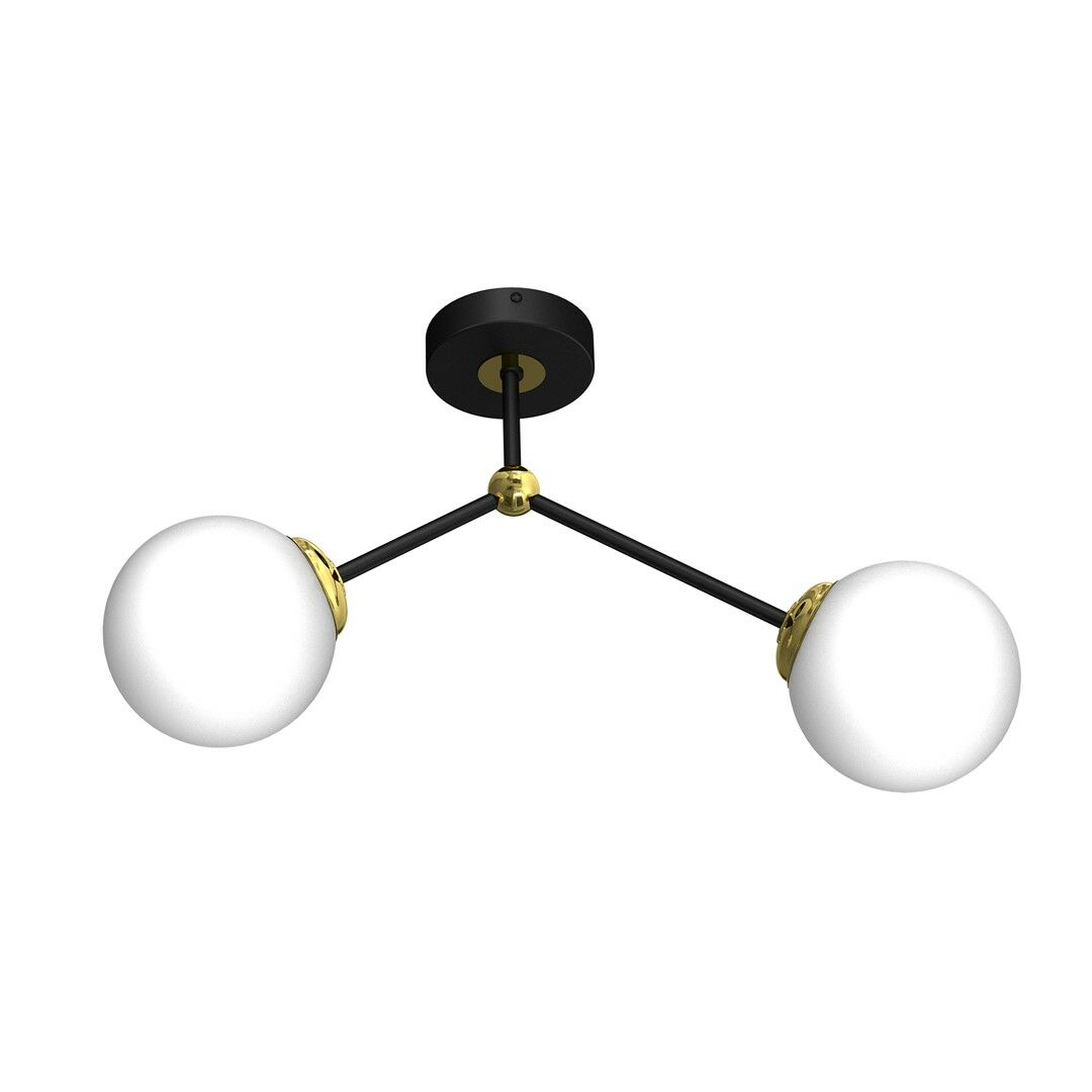 LAMPA SUFITOWA JOY BLACK / GOLD 2XE14