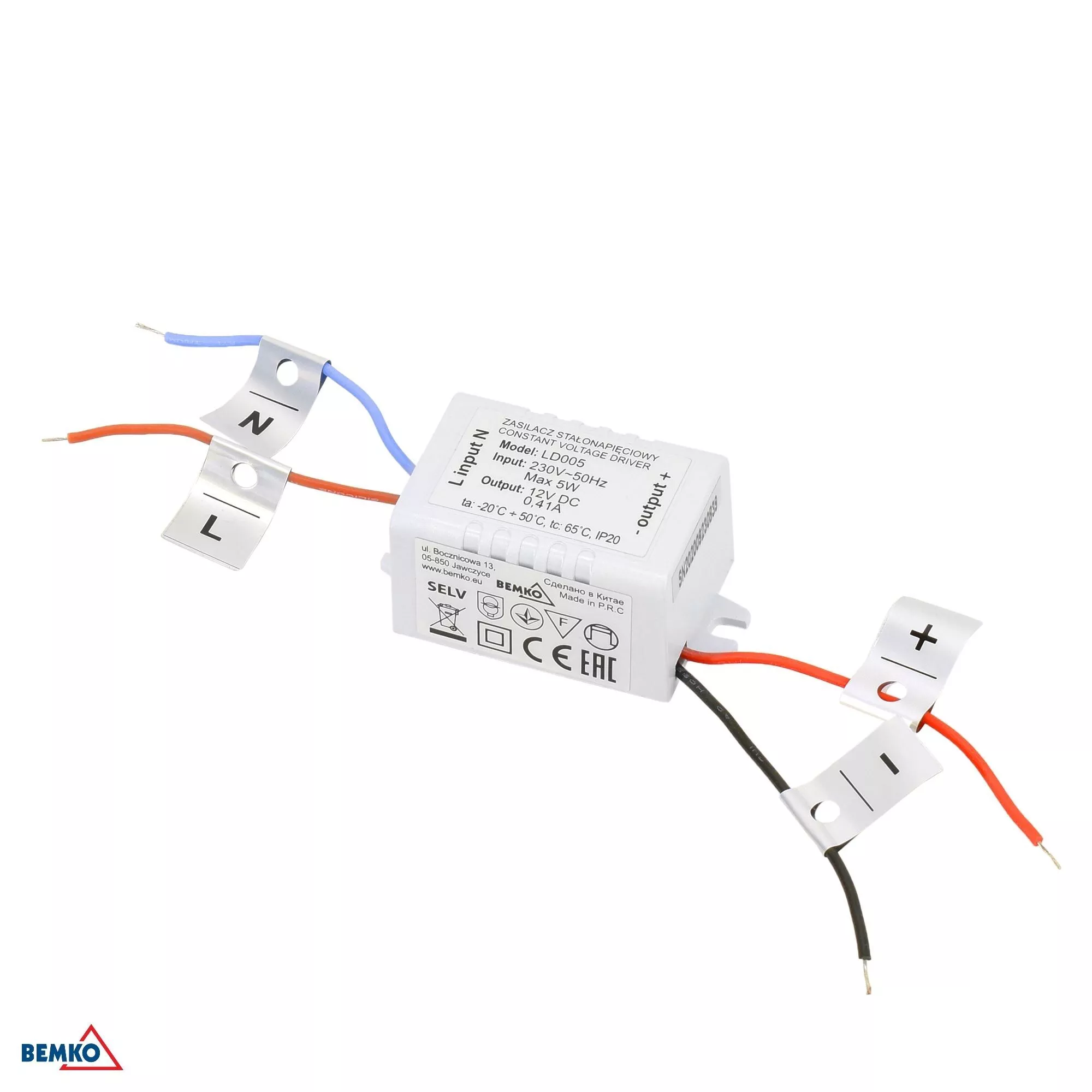 BEMKO ZASILACZ LED 5W 12 DC IP20 B42-LD005