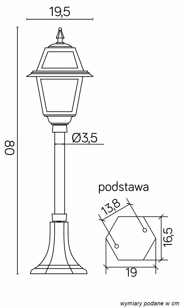 LAMPA STOJĄCA 80 CM WITRAŻ K 5002/3 N