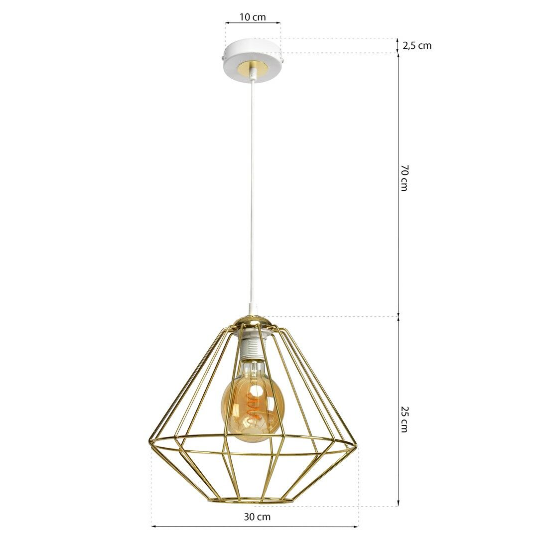 LAMPA WISZĄCA LUPO WHITE/GOLD 1XE27