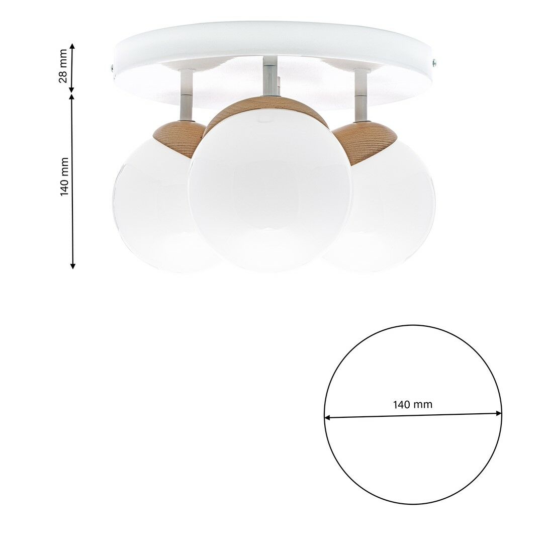 LAMPA SUFITOWA SFERA WOOD 3XE14