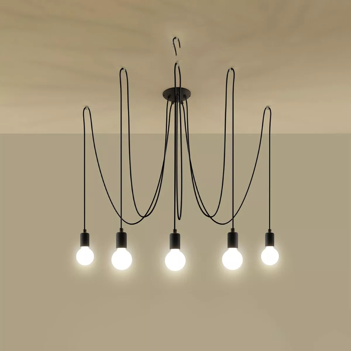 ŻYRANDOL EDISON 5 CZARNY
