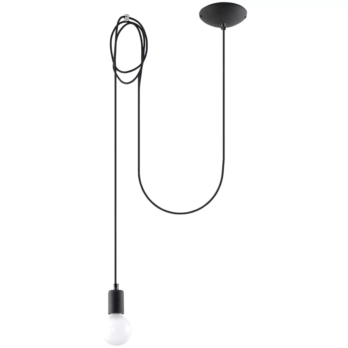 LAMPA WISZĄCA EDISON 1 LONG CZARNY