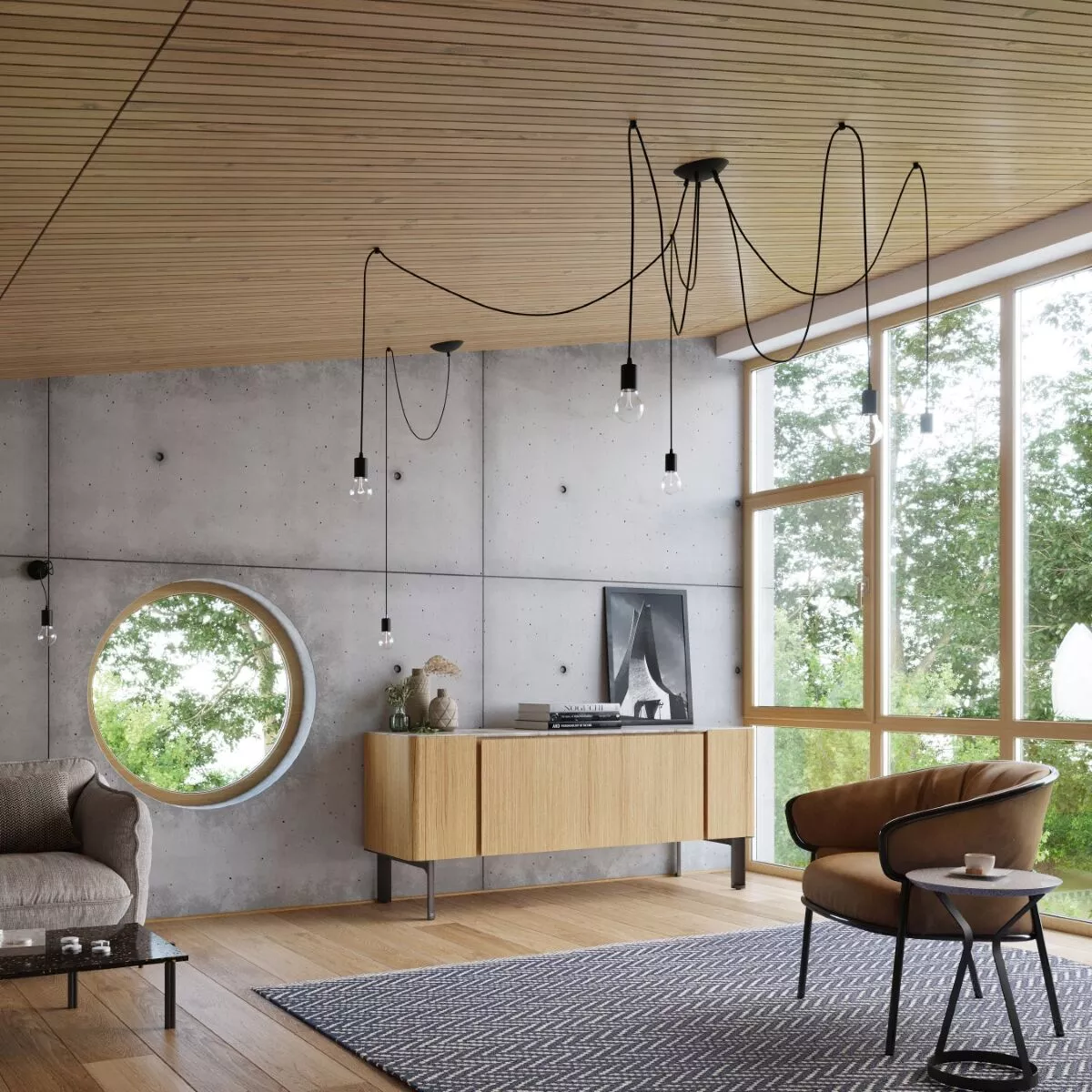 LAMPA WISZĄCA EDISON 1 LONG CZARNY
