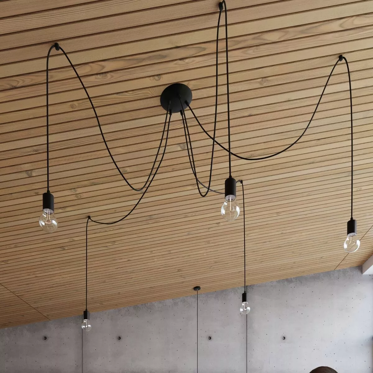LAMPA WISZĄCA EDISON 1 LONG CZARNY
