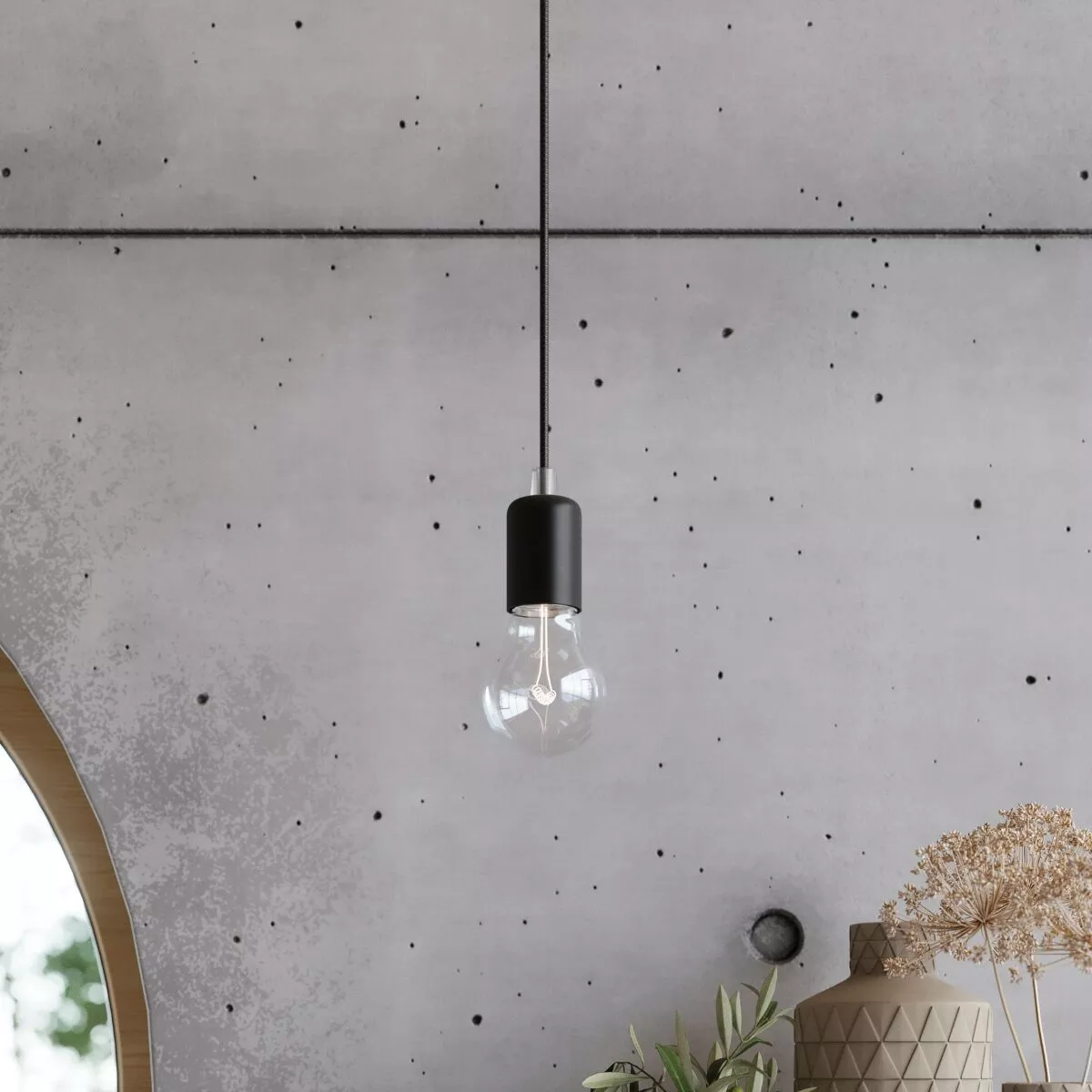 LAMPA WISZĄCA EDISON 1 LONG CZARNY