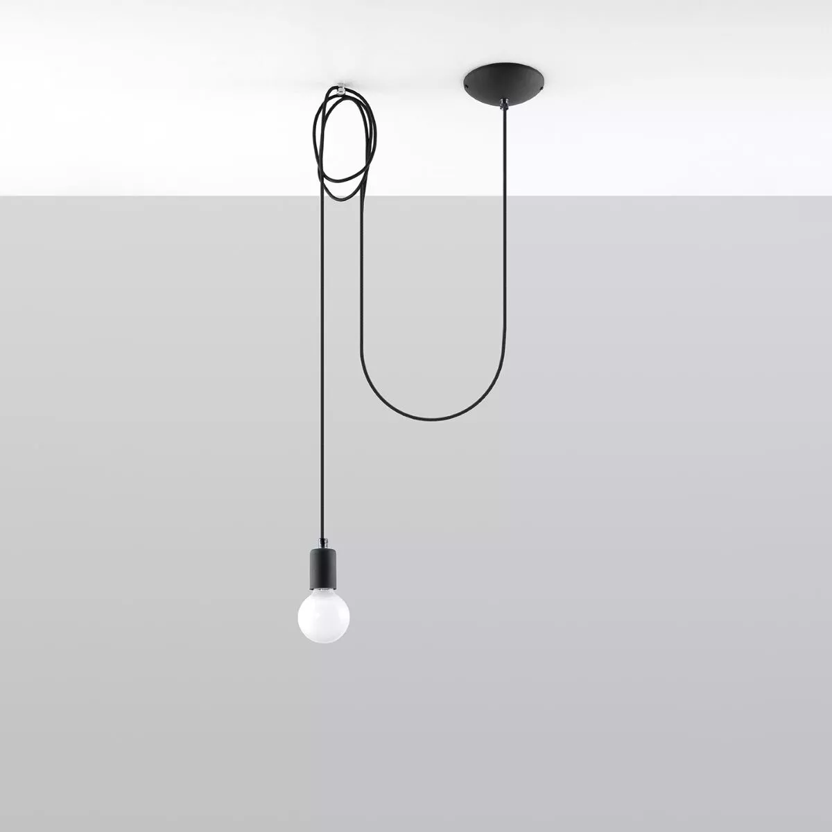 LAMPA WISZĄCA EDISON 1 LONG CZARNY