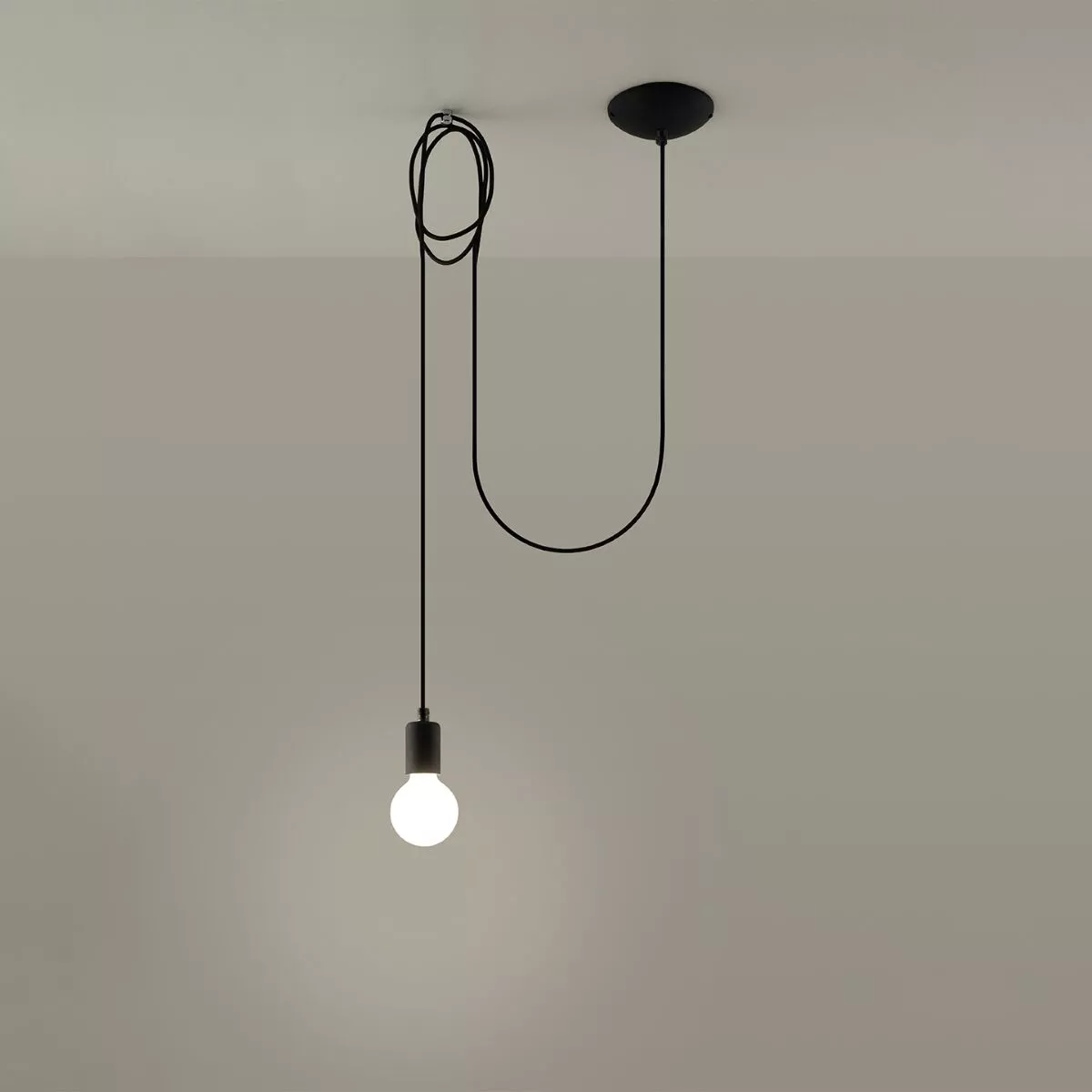 LAMPA WISZĄCA EDISON 1 LONG CZARNY