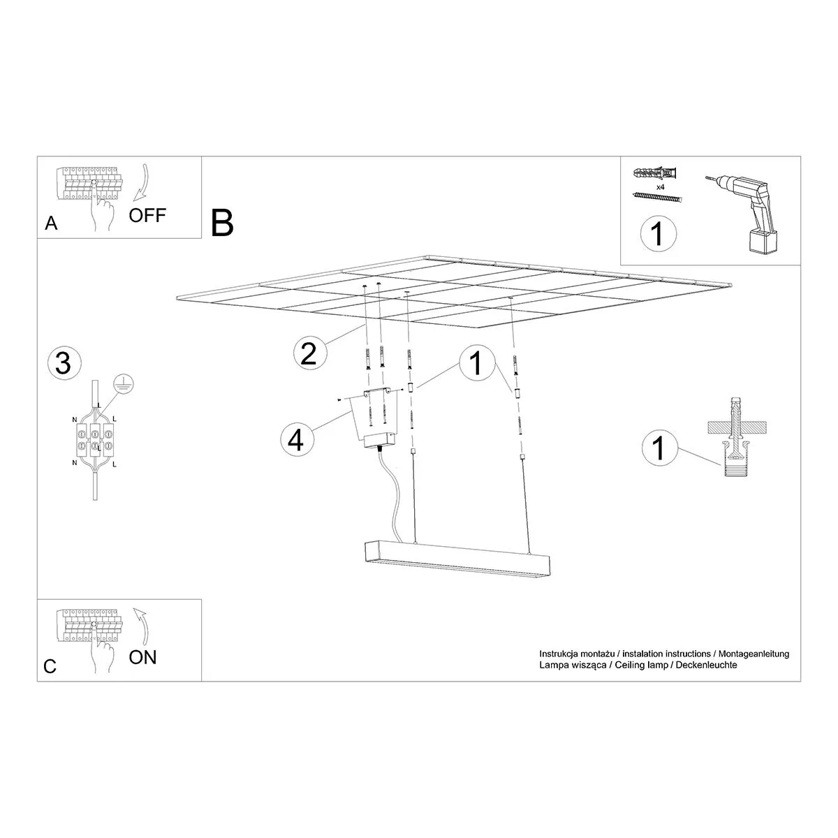 LAMPA WISZĄCA PINNE 90 BIAŁA 3000K