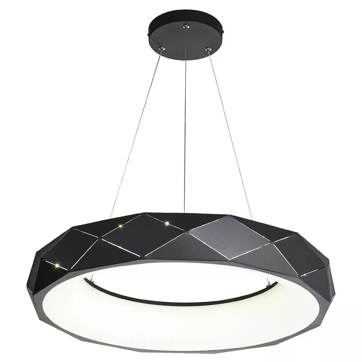LAMPA WISZĄCA REUS 1XLED CZARNA LP-8069/1P LED BK