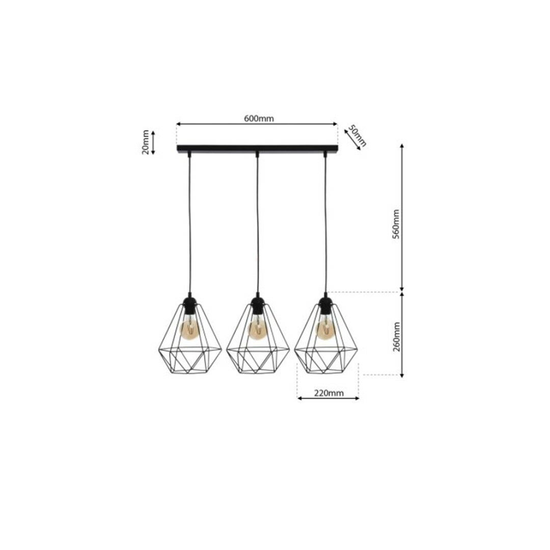 LAMPA WISZĄCA BASKET BLACK 3XE27