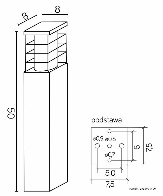 LAMPA STOJĄCA CIEMNY POPIEL 50 CM RADO II 2 DG