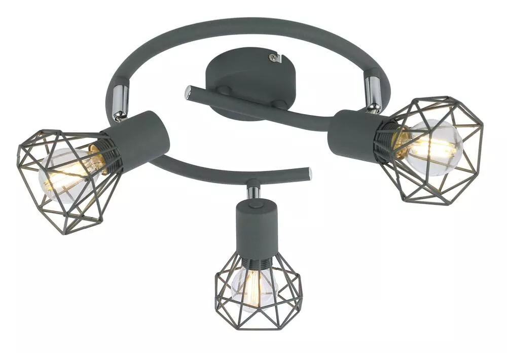 VERVE LAMPA SUFITOWA SPIRALA 3X40W E14 MATOWY SZARY