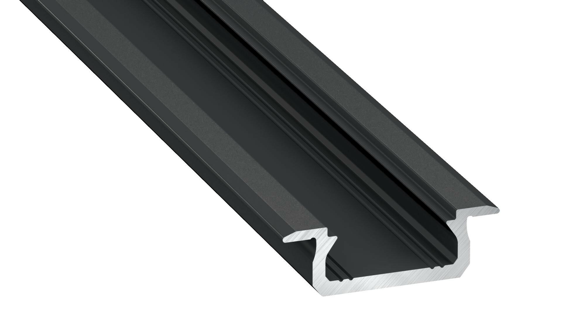 PROFIL ALUMINIOWY CZARNY TYP Z 1M + KLOSZ MLECZNY