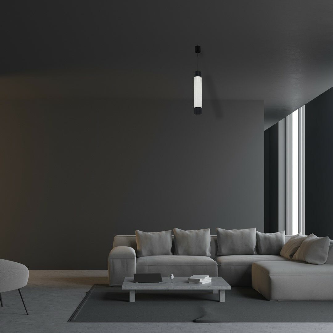 LAMPA WISZĄCA MARBLE WHITE/BLACK 1XGU10