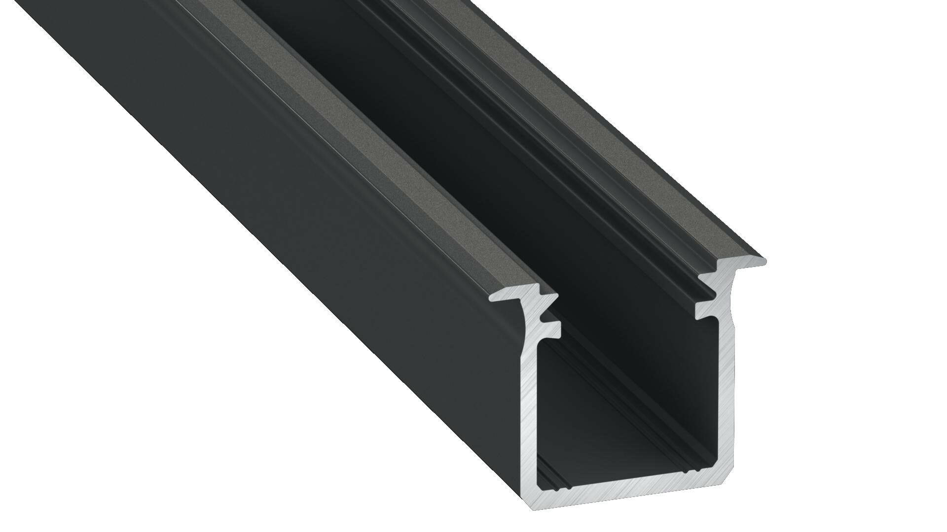 PROFIL ALUMINOWY CZARNY TYP G 1M + KLOSZ MLECZNY