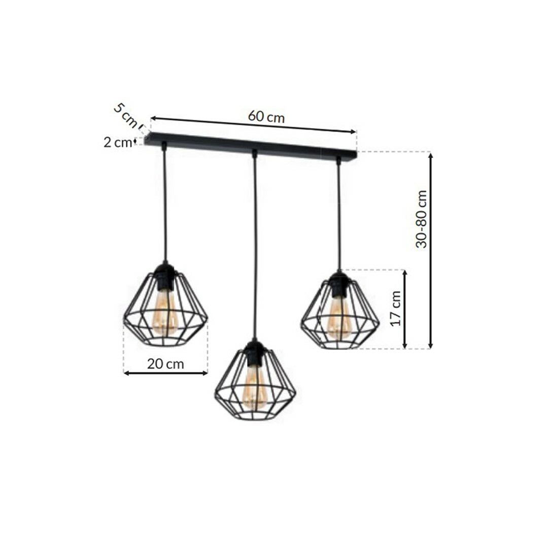LAMPA WISZĄCA COLIN BLACK 3XE27