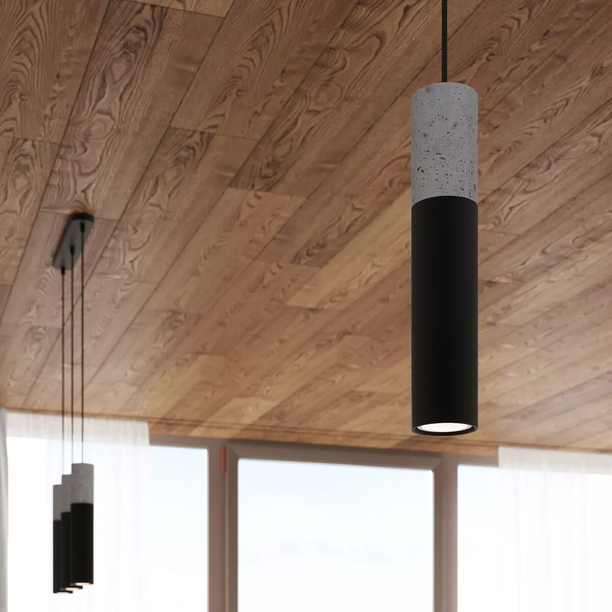 LAMPA WISZĄCA BORGIO 3L CZARNY