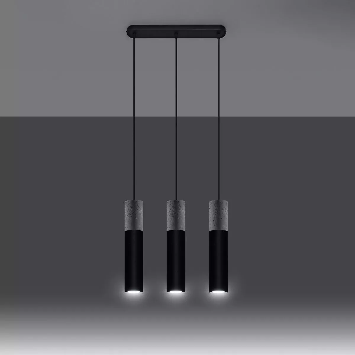 LAMPA WISZĄCA BORGIO 3L CZARNY