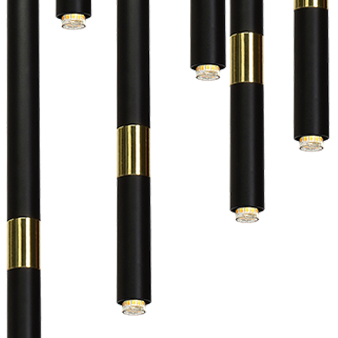 LAMPA WISZĄCA MONZA BLACK/GOLD 7XG9 8W