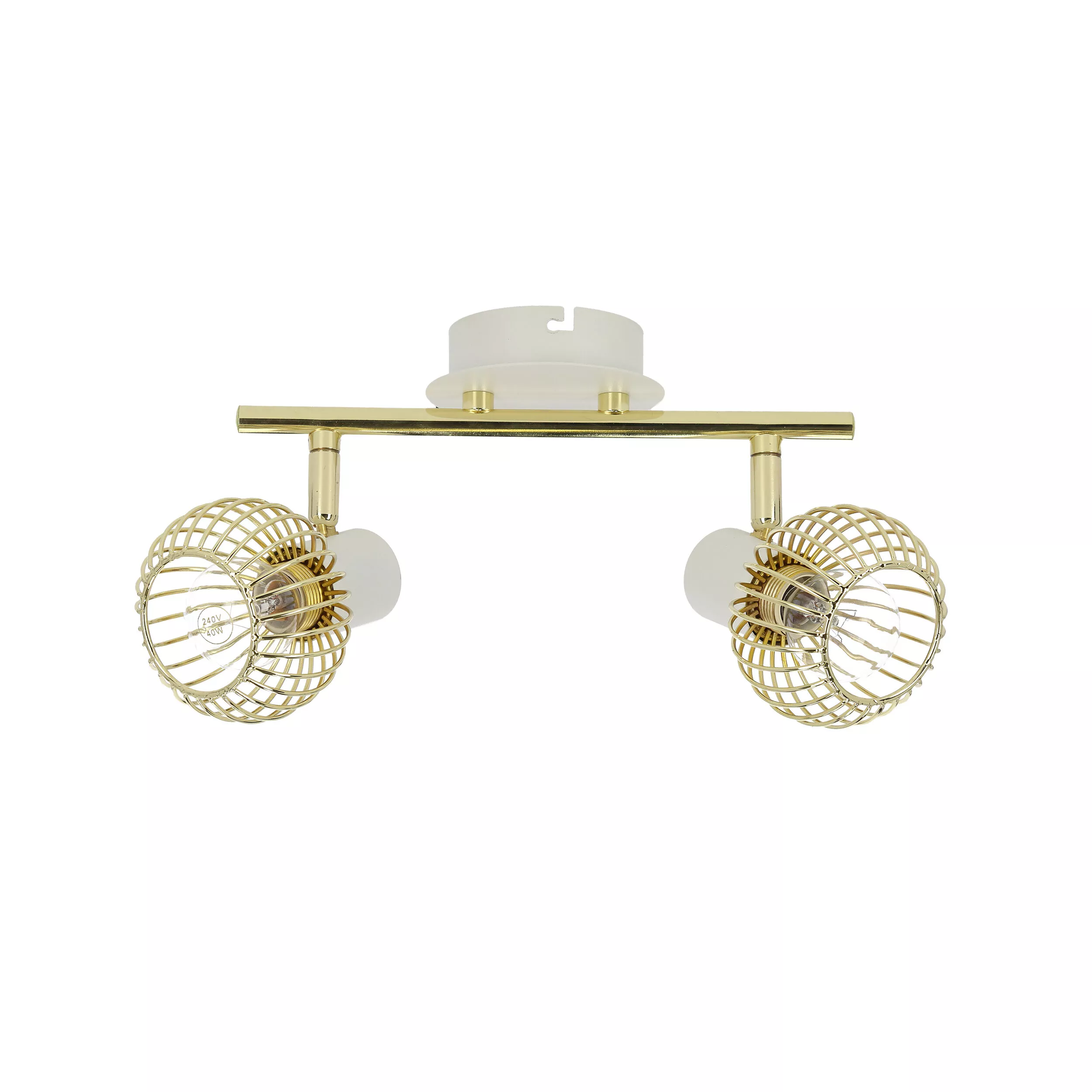 OSLO LAMPA SUFITOWA LISTWA 2X40W E14 BIAŁY/ZŁOTY