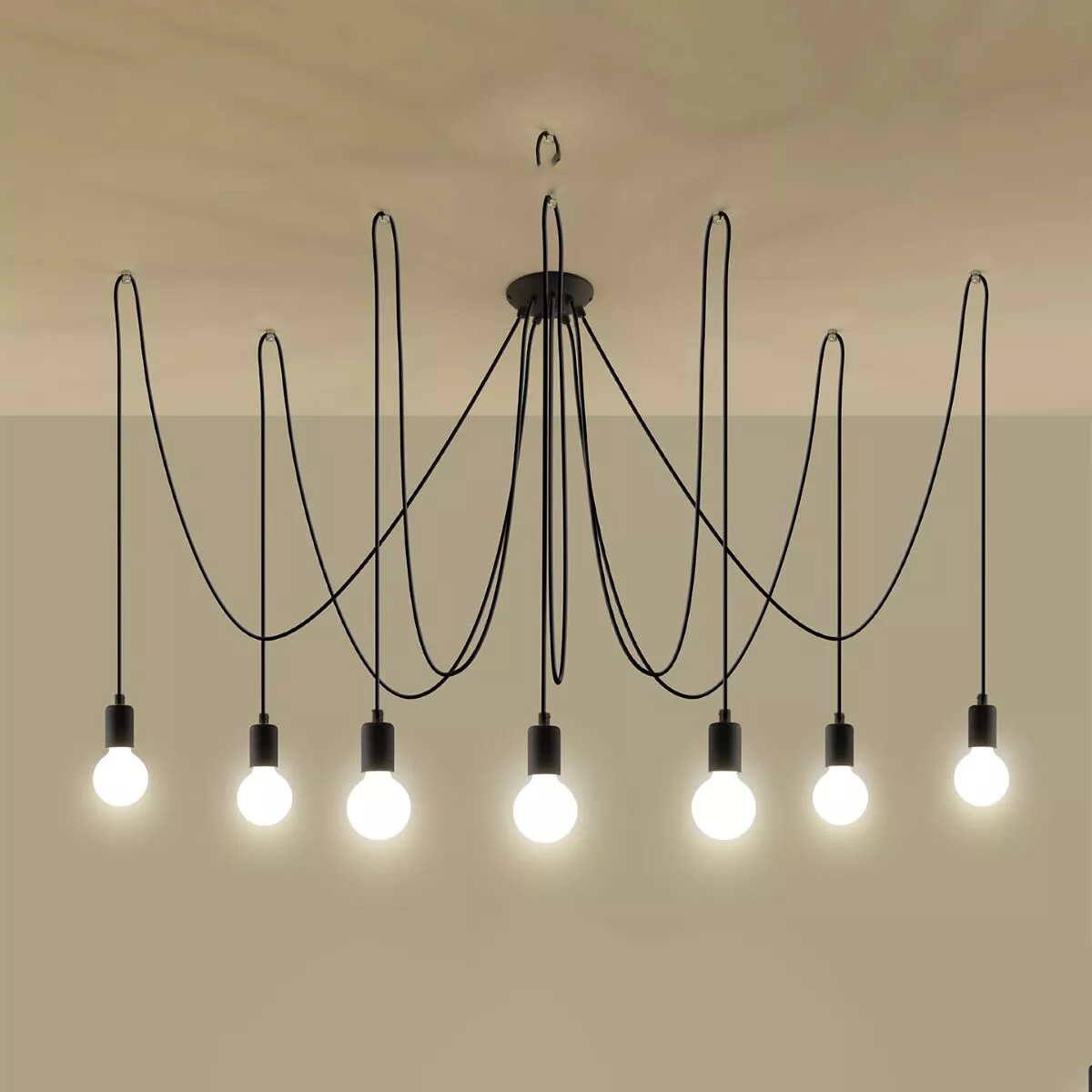 ŻYRANDOL EDISON 7 CZARNY