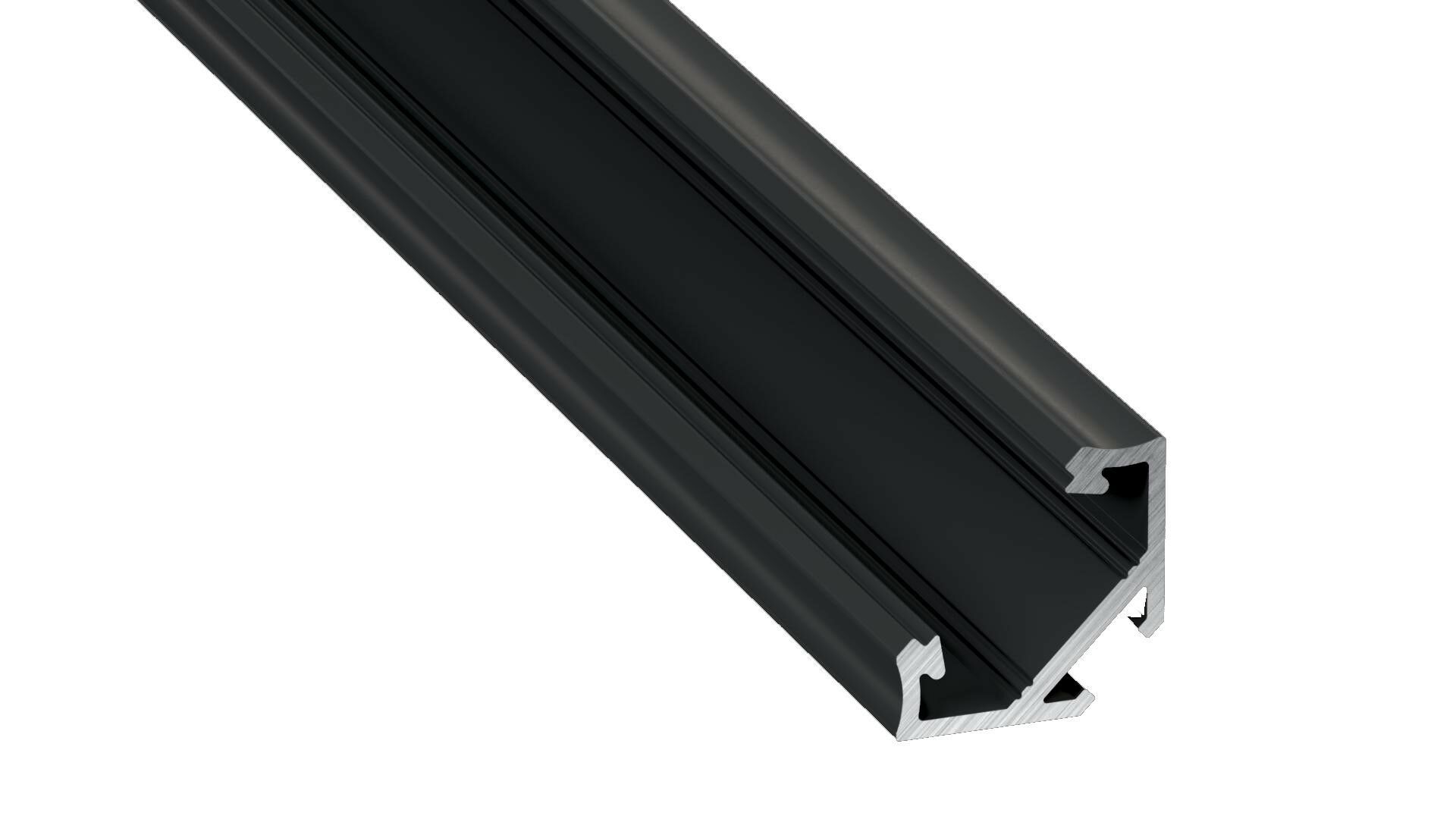 PROFIL ALUMINIOWY NAROŻNY CZARNY TYP C 1M + KLOSZ MLECZNY