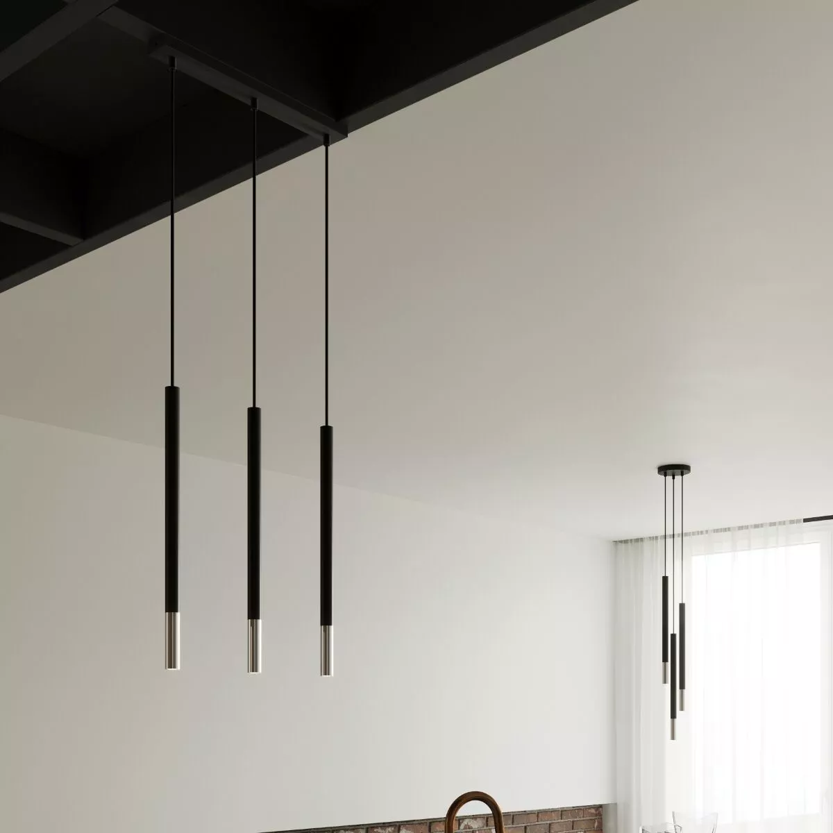 LAMPA WISZĄCA MOZAICA 3L CZARNY/CHROM