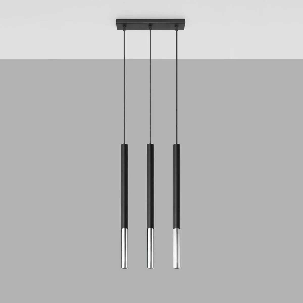 LAMPA WISZĄCA MOZAICA 3L CZARNY/CHROM