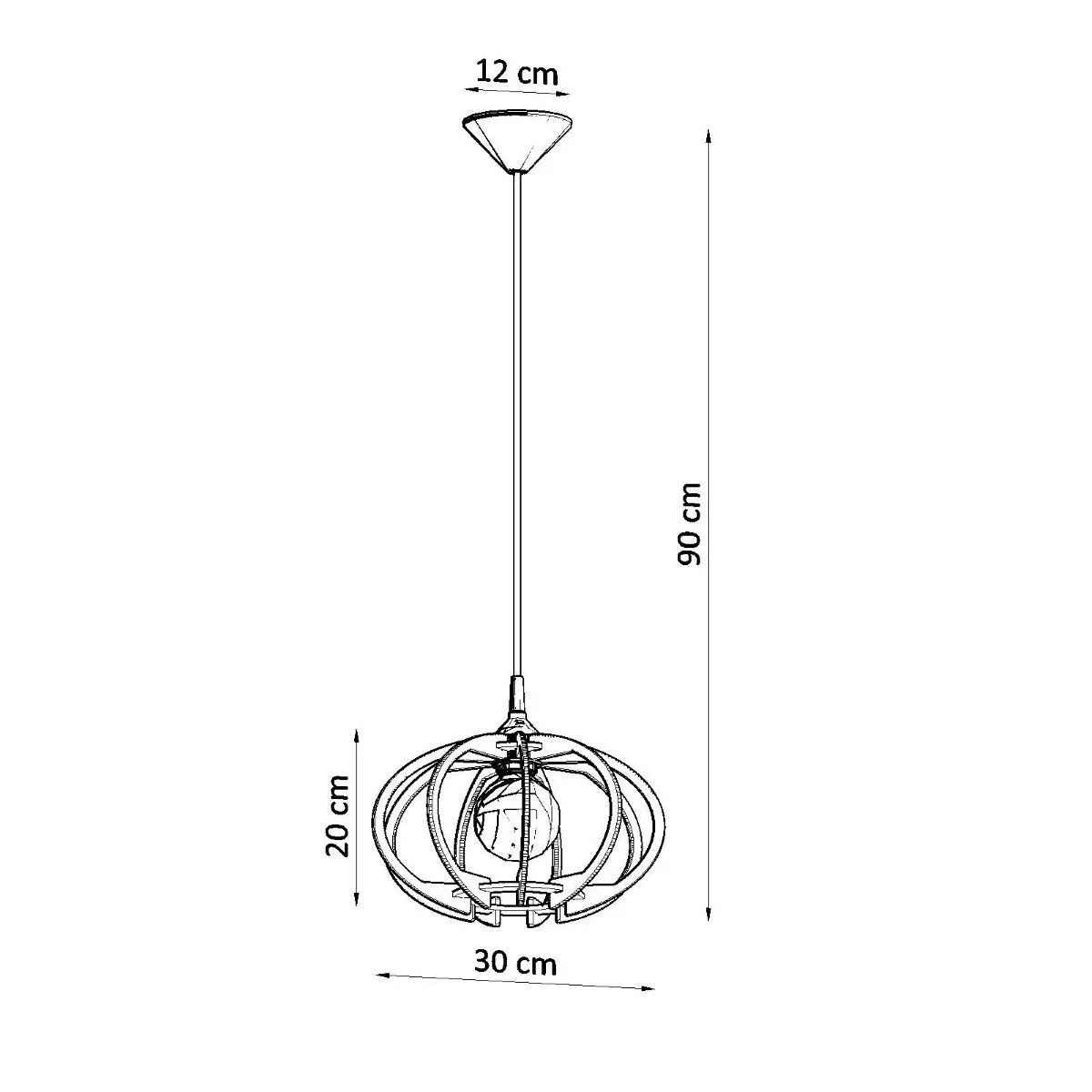 LAMPA WISZĄCA MANDELINO NATURALNE DREWNO