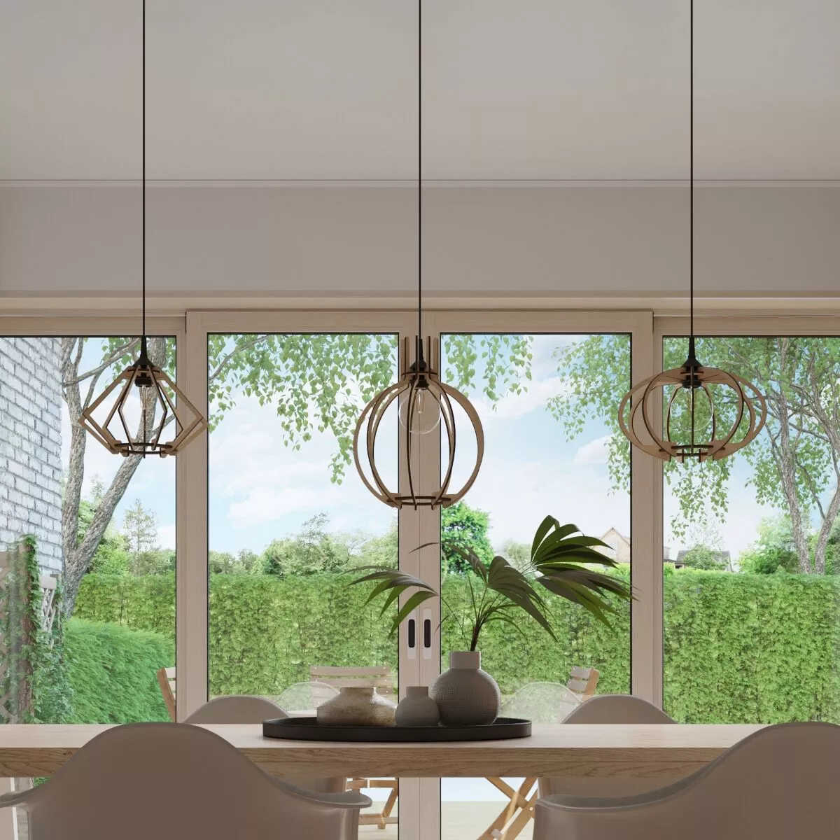 LAMPA WISZĄCA MANDELINO NATURALNE DREWNO
