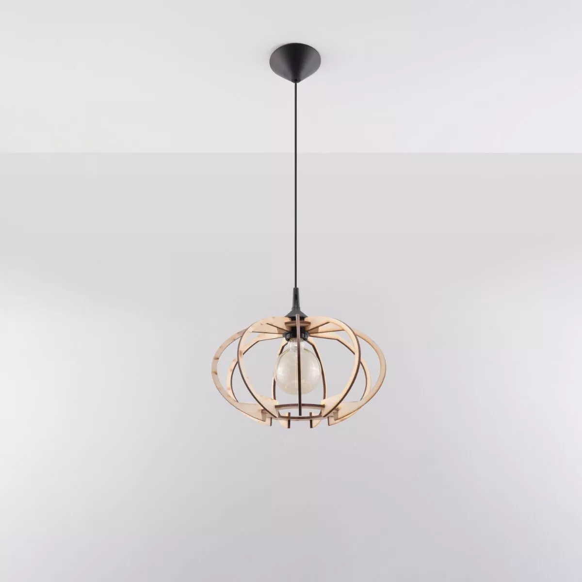 LAMPA WISZĄCA MANDELINO NATURALNE DREWNO