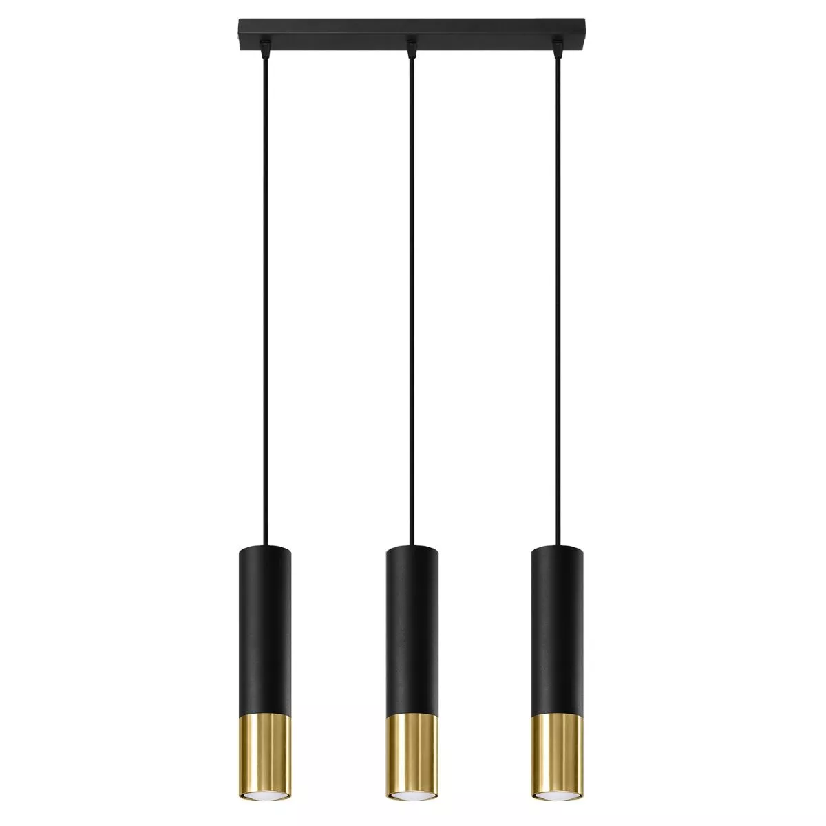 LAMPA WISZĄCA LOOPEZ 3L CZARNY/ZŁOTY