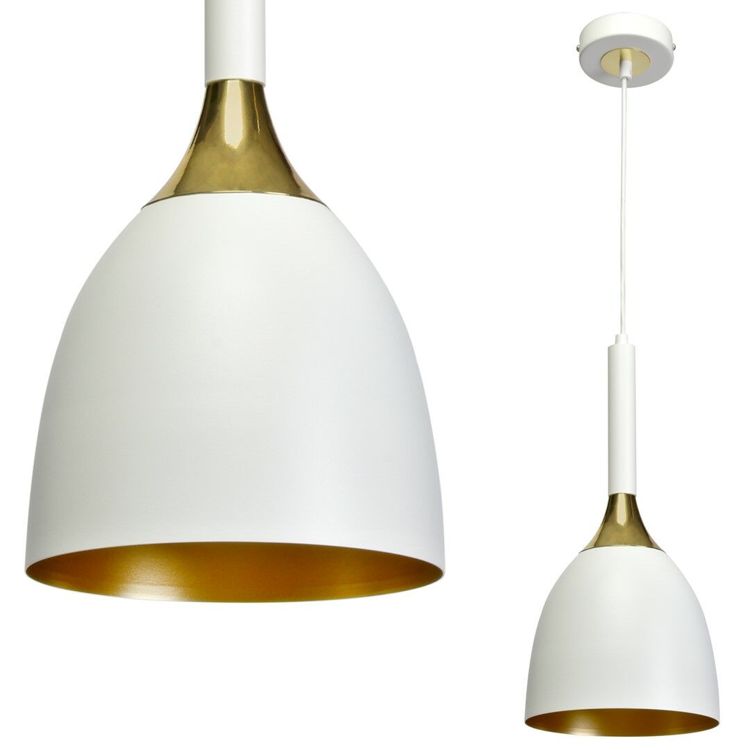 Lampa wisząca Clark Biała/Złota 1xE27 MLP6219