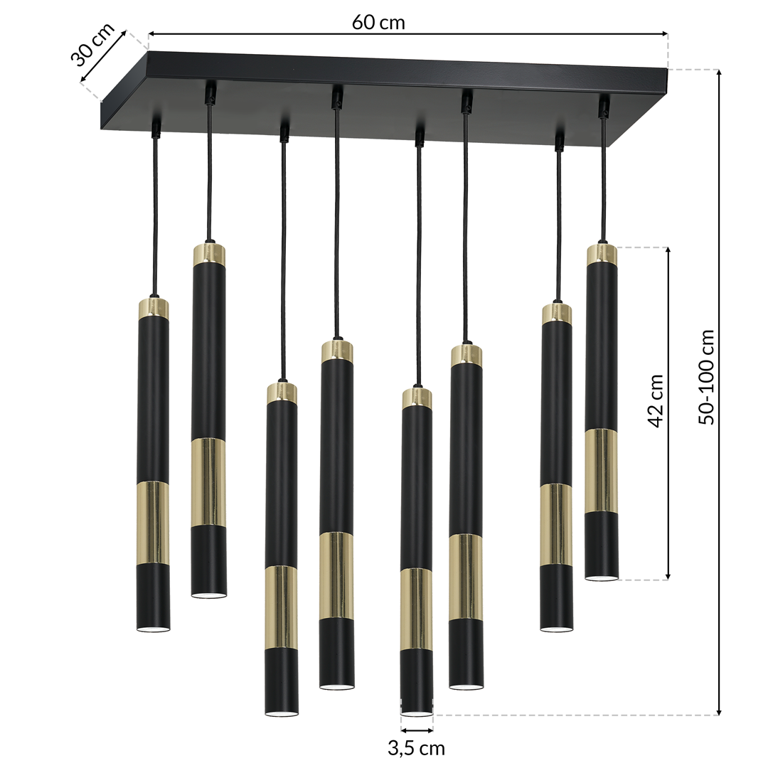 Lampa sufitowa Dallas Złota 8xMini GU10 MLP6551