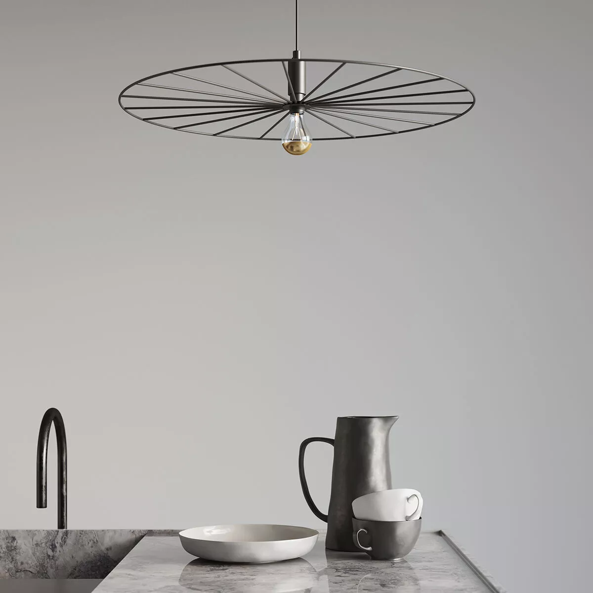 LAMPA WISZĄCA SIRKEL 60 CZARNY