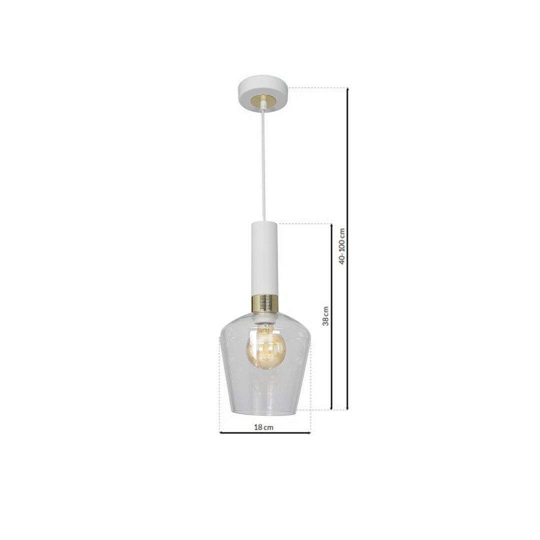 Lampa wisząca Roma Biała 1xE27 MLP6487